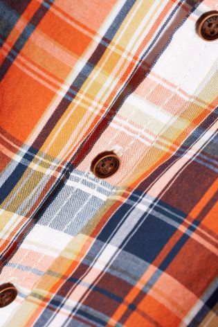 Orange Check Long Sleeve Shirt (3mths-6yrs)